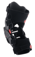 Alpinestars Youth Bionic 5S kniebrace, motorcross kniebeschermer, zwart en rood, met een hybride frameconstructie, stabiel vierpuntscharniersysteem en verstelbare klittenbandriemen, beschermend en lichtgewicht ontwerp voor jonge off-road rijders