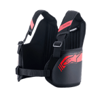 Alpinestars Youth Bionic Rib Support, protège-côtes de karting pour enfant, noir et rouge, bretelles réglables en mesh 3D, panneaux latéraux rigides avec logo étoile rouge, sangle de taille ajustable pour un maintien sûr