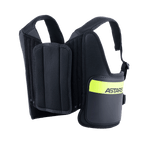Alpinestars Youth Bionic Rib Support, karting ribbeschermer, zwart en geel fluo, met verstelbare mesh schouderbanden, gewatteerde zijpanelen met een felgele fluorescerende band en ASTARS-branding, ergonomisch ontwerp voor bescherming tijdens het karten