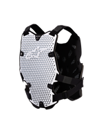 Alpinestars Bionic Action borstbeschermer, motorcross lichaamsbeschermer, wit en zwart, CE Level 1 gecertificeerd, met A-Morph technologie voor optimale ventilatie en flexibiliteit.