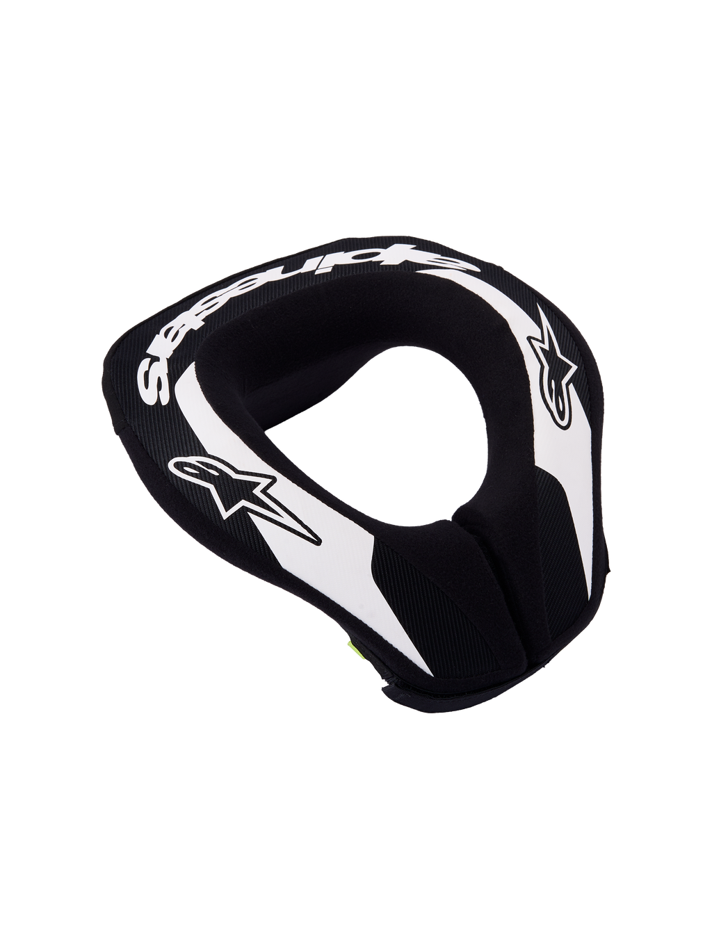 Alpinestars Jeugd Sequence nekbrace, zwart-wit, motorcrossnekbeschermer met dubbele dichtheid schuim en verlengde achterzijde.