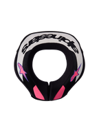 Alpinestars Jeugd Sequence nekbrace, zwart-grijze nekbescherming met paarse accenten voor jonge motorcross-rijders.