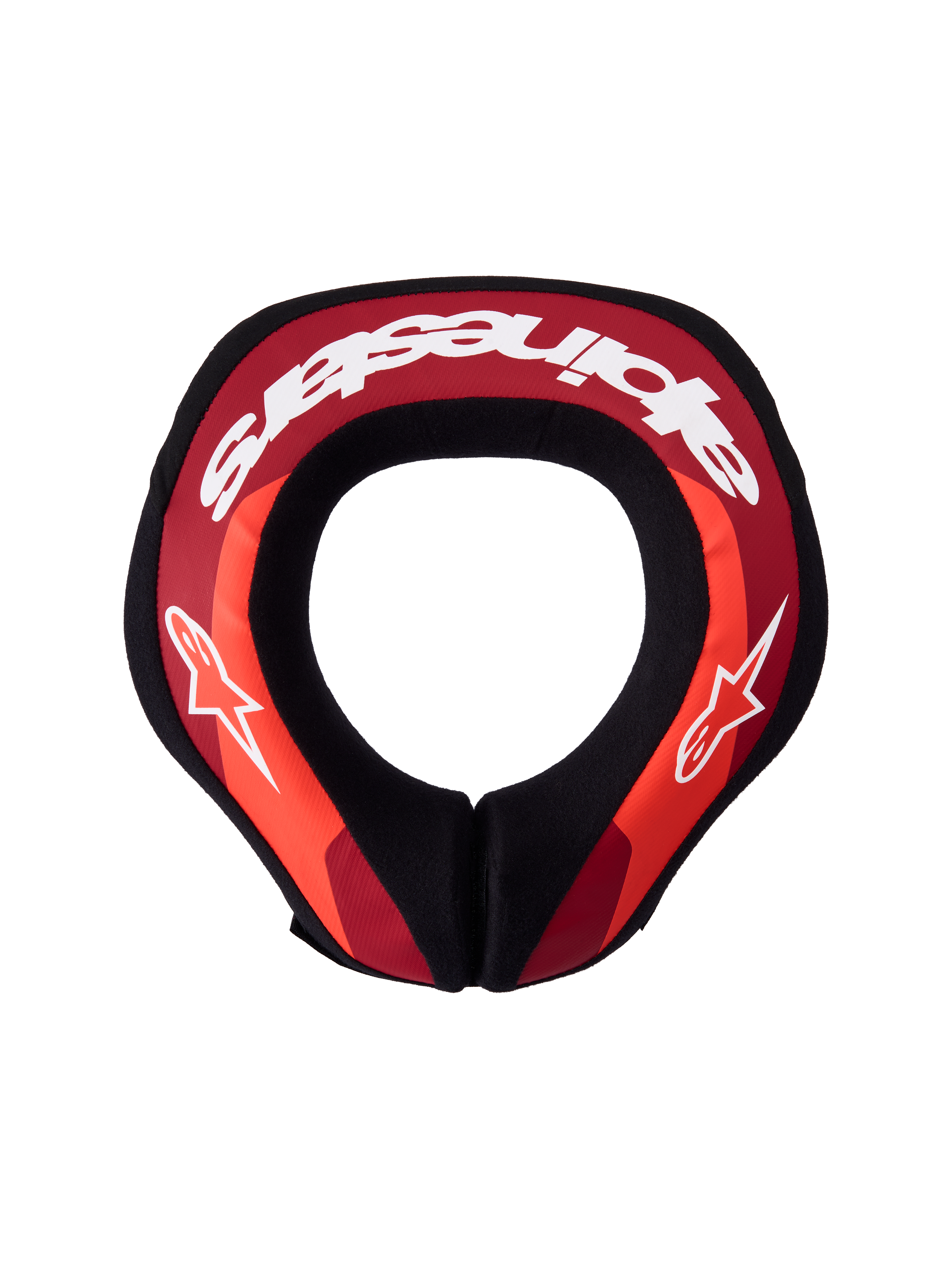 Alpinestars jeugd Sequence nekbrace, rood-witte motorcrossnekbescherming met dubbele dichtheidskern en ergonomische pasvorm.