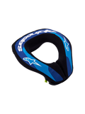 Alpinestars Youth Sequence Neck Roll, Blue and White kids motocross neck protector featuring ergonomic double-density foam.