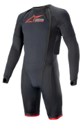 Alpinestars Tech-Air® System Basisschicht, Herren-Motorrad-Unteranzug, Schwarz und Rot, Mesh-Einsätze und Kompressionspassform.