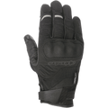 Alpinestars C-30 Drystar® handschoenen, zwarte motorhandschoenen, voorzien van overgegoten harde knokkelbescherming, constructie van stretchtextiel en softshell, klittenbandsluiting aan de pols en subtiele grijze reflecterende accenten op de vingers.