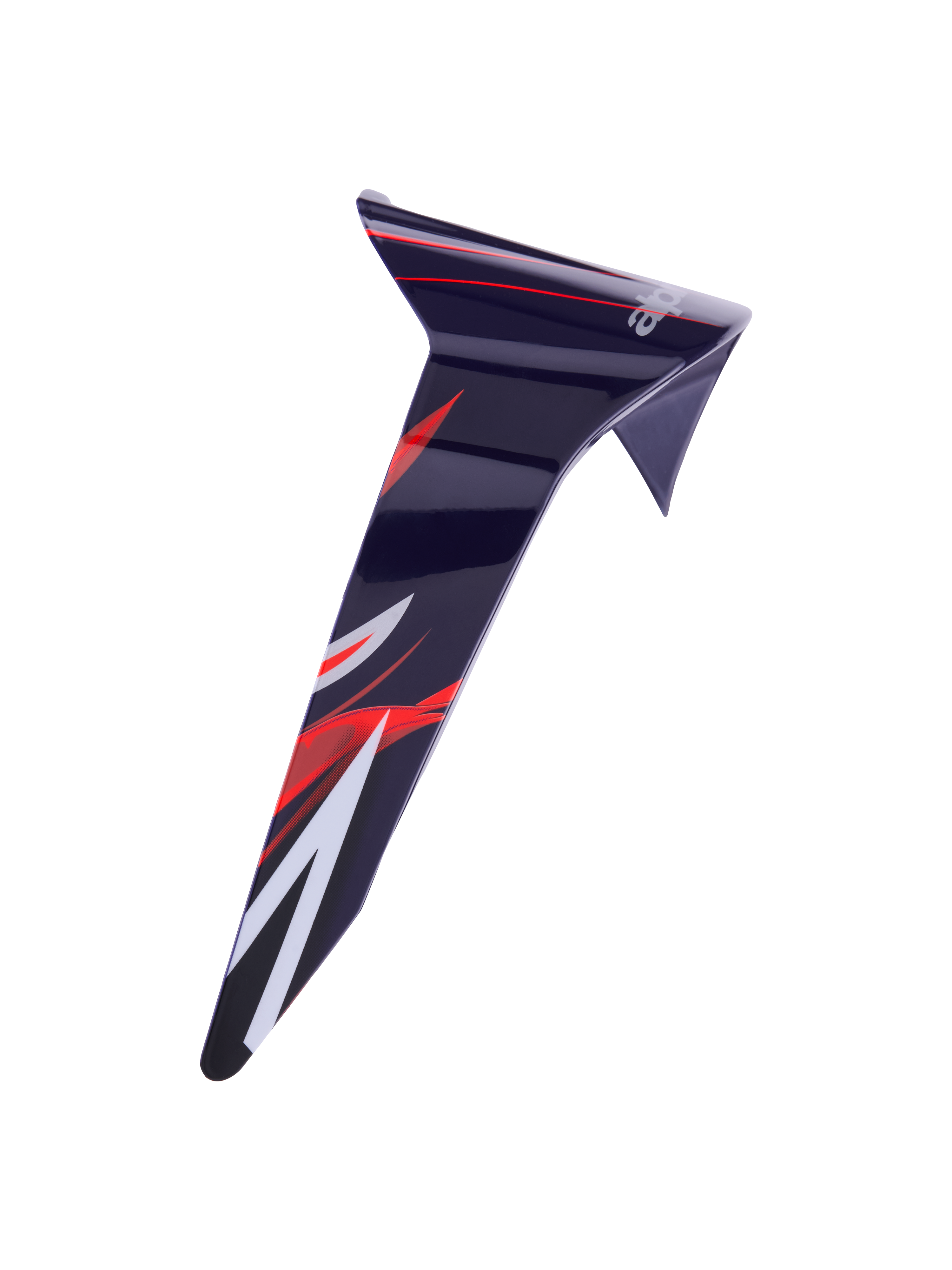 Alpinestars Supertech R10 Flyte Standard Spoiler, helmaccessoire, glanzend paarsrood met rode en witte graphics, gestroomlijnd aerodynamisch vervangingsonderdeel voor racehelmen, hoogglans afwerking