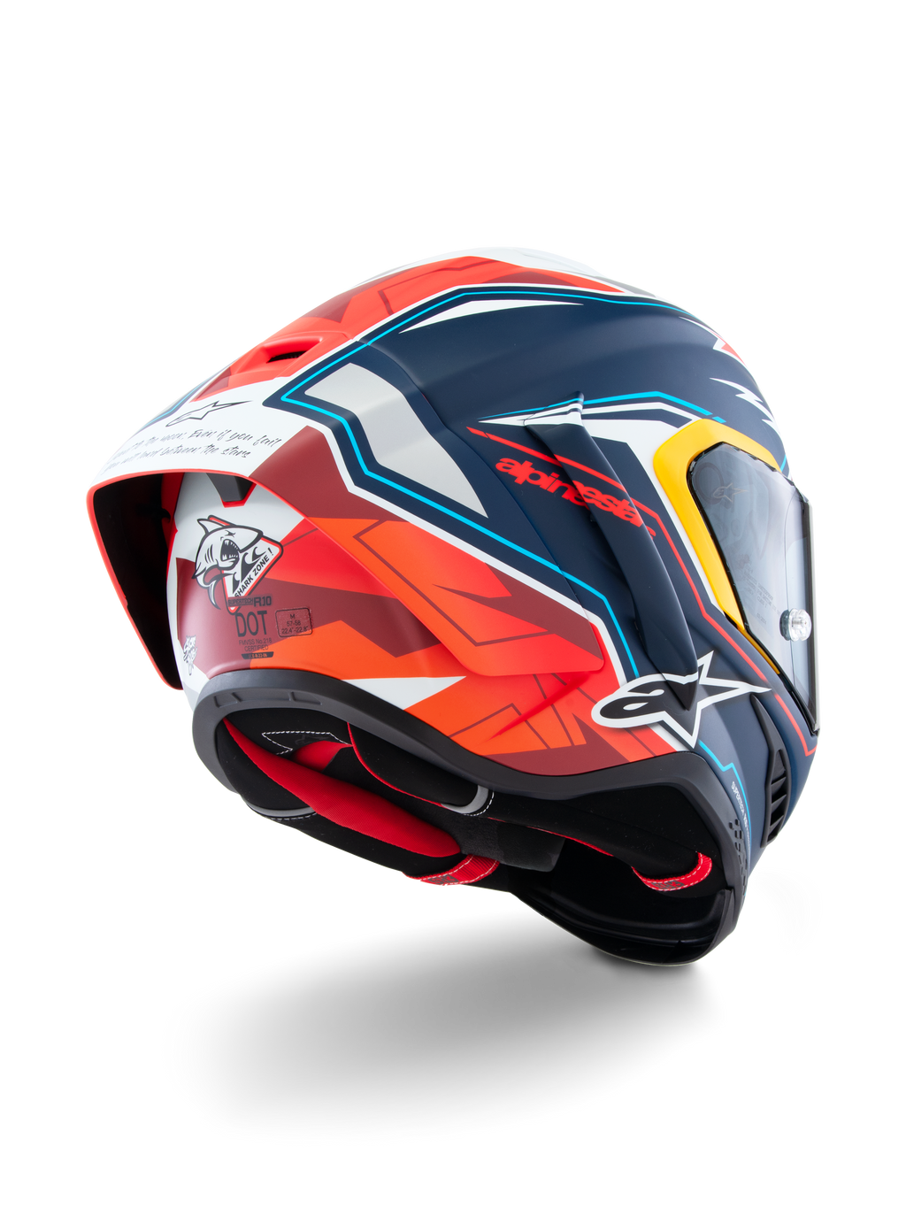 Alpinestars Supertech R10 Acosta Limited Edition Helmet, Motorcycle Racing Helmet, Blue, Red, and White Matt, carbon composite construction, ECE 22.06 and DOT certified