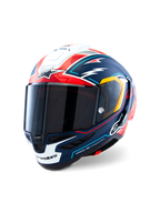 Alpinestars Supertech R10 Acosta Limited Edition Helmet, Motorcycle Racing Helmet, Blue Red White Matt, ECE and FIM certified carbon composite construction with Optical Class 1 visor