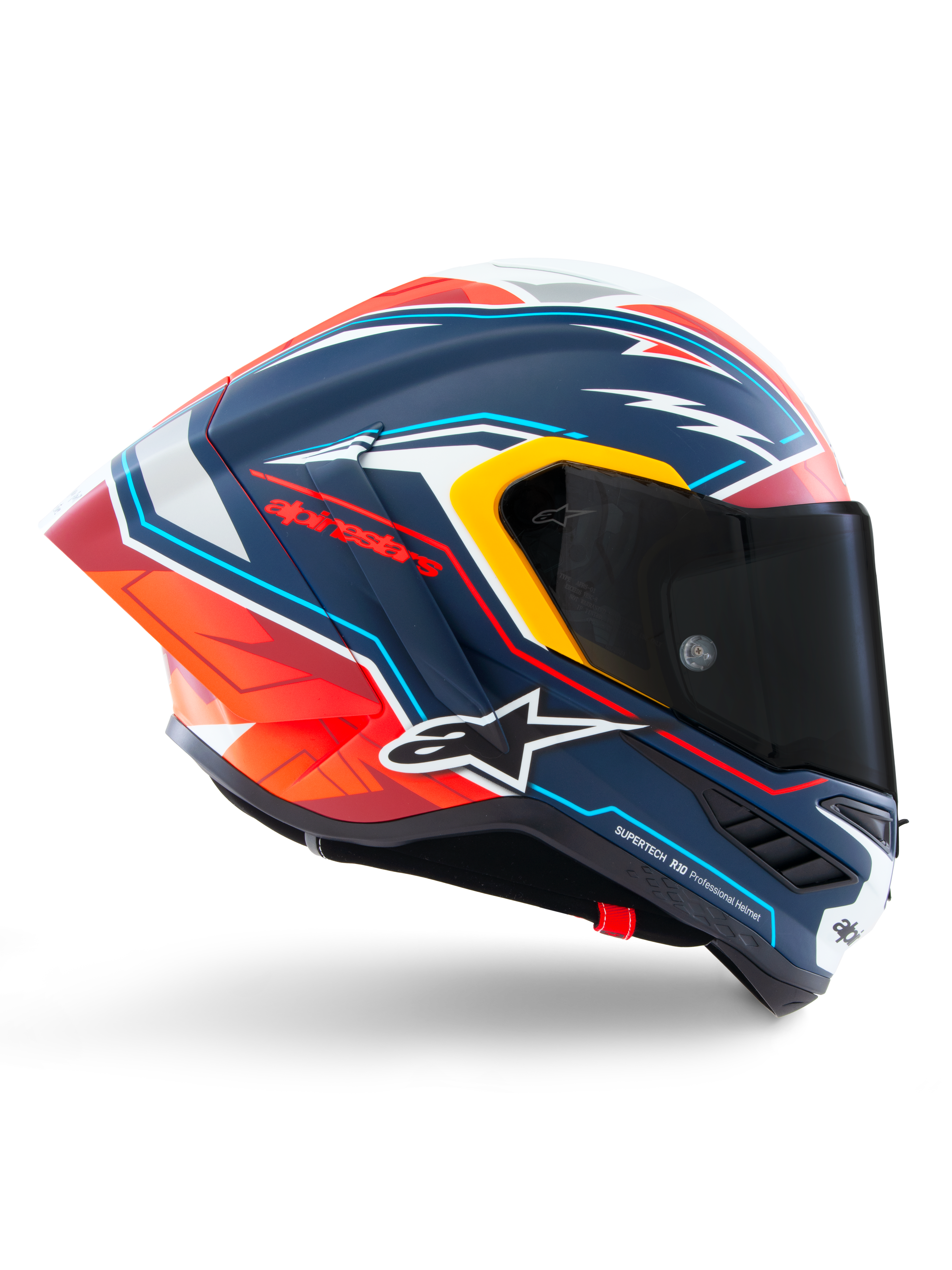 Alpinestars Supertech R10 Acosta Limited Edition Helmet, full-face motorcycle racing helmet, Blue, Red, and White, ECE 22.06 and FIM certified, carbon composite construction