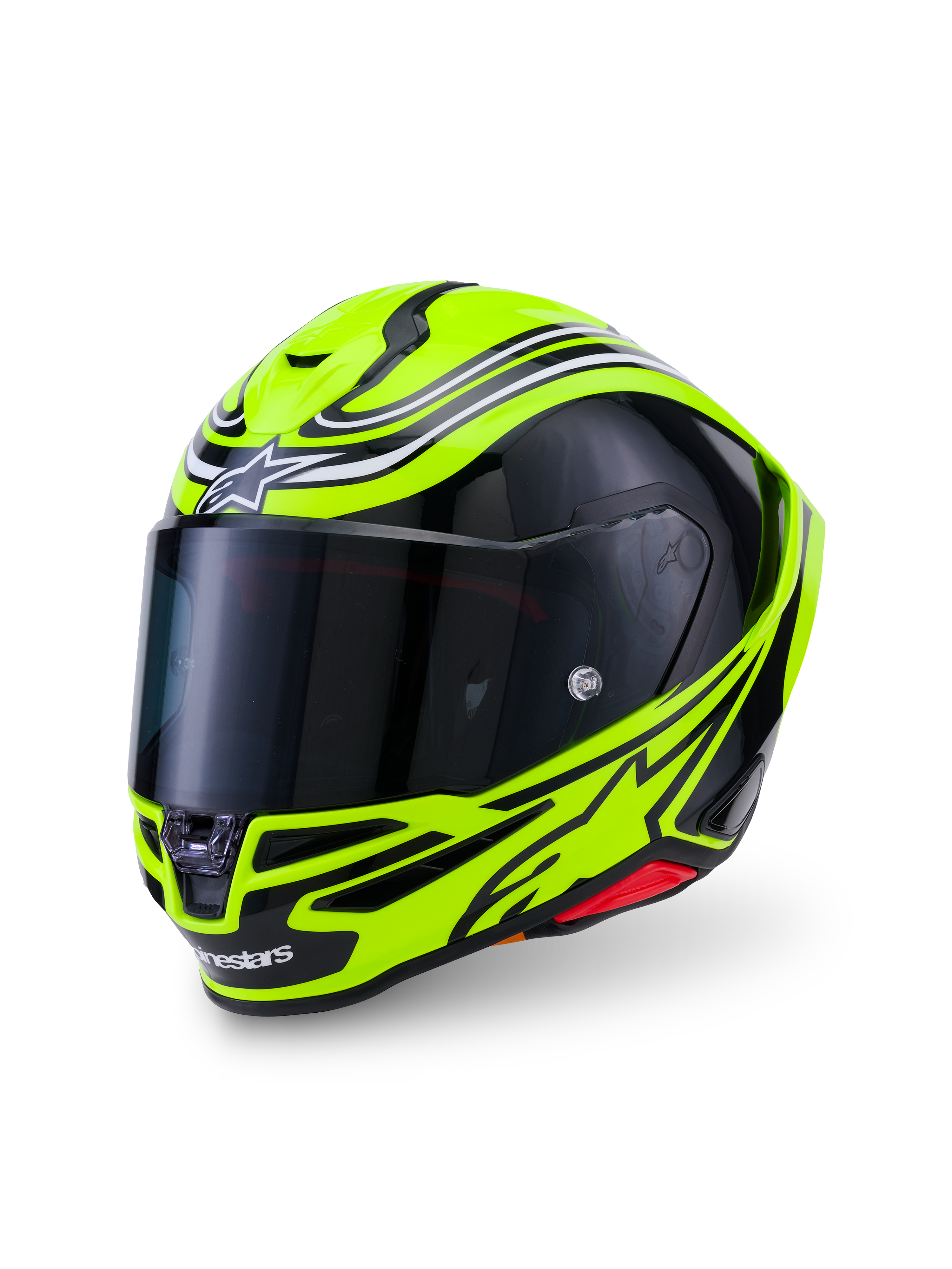 Alpinestars S-R7 Zeal Helmet, Full Face Motorcycle Racing Helmet, ECE 22.06 Certified, Yellow Fluo, Black and White, Carbon construction