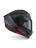 Alpinestars S-R7 A-Core helm ECE 22.06, integraalmotorhelm, zwart, grijs en rood, aerodynamisch profiel, CE-gecertificeerd