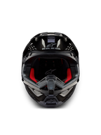 Alpinestars Supertech M10 Solid helm ECE 22.06, frontale motocrosshelm in glanzend zwart carbon met rode binnenvoering en ventilatieopeningen