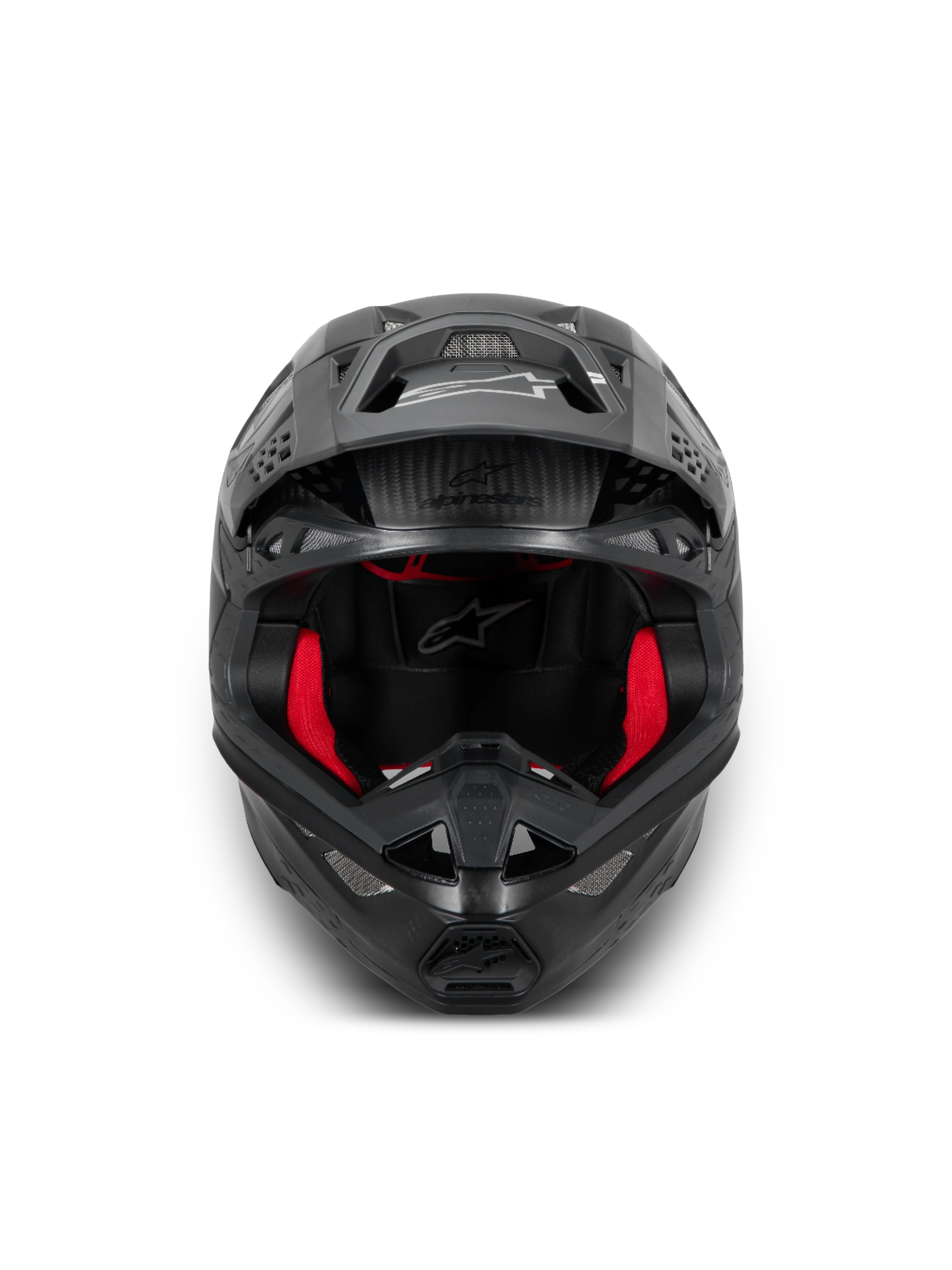 Alpinestars Supertech M10 Fame, casque de motocross noir et rouge en carbone, certifié ECE 22.06.