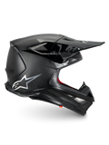 Alpinestars Supertech M10 Fame helm, matzwarte carbon motocrosshelm, ECE 22.06-gecertificeerd, lichtgewicht koolstofvezel.