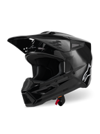 Alpinestars S-M3 Solid helm ECE 22.06, motorcrosshelm, glanzend zwart, voorzien van een thermo-geïnjecteerde schaal, verstelbaar vizier en meerdere ventilatieopeningen, strak aerodynamisch ontwerp voor off-road racing