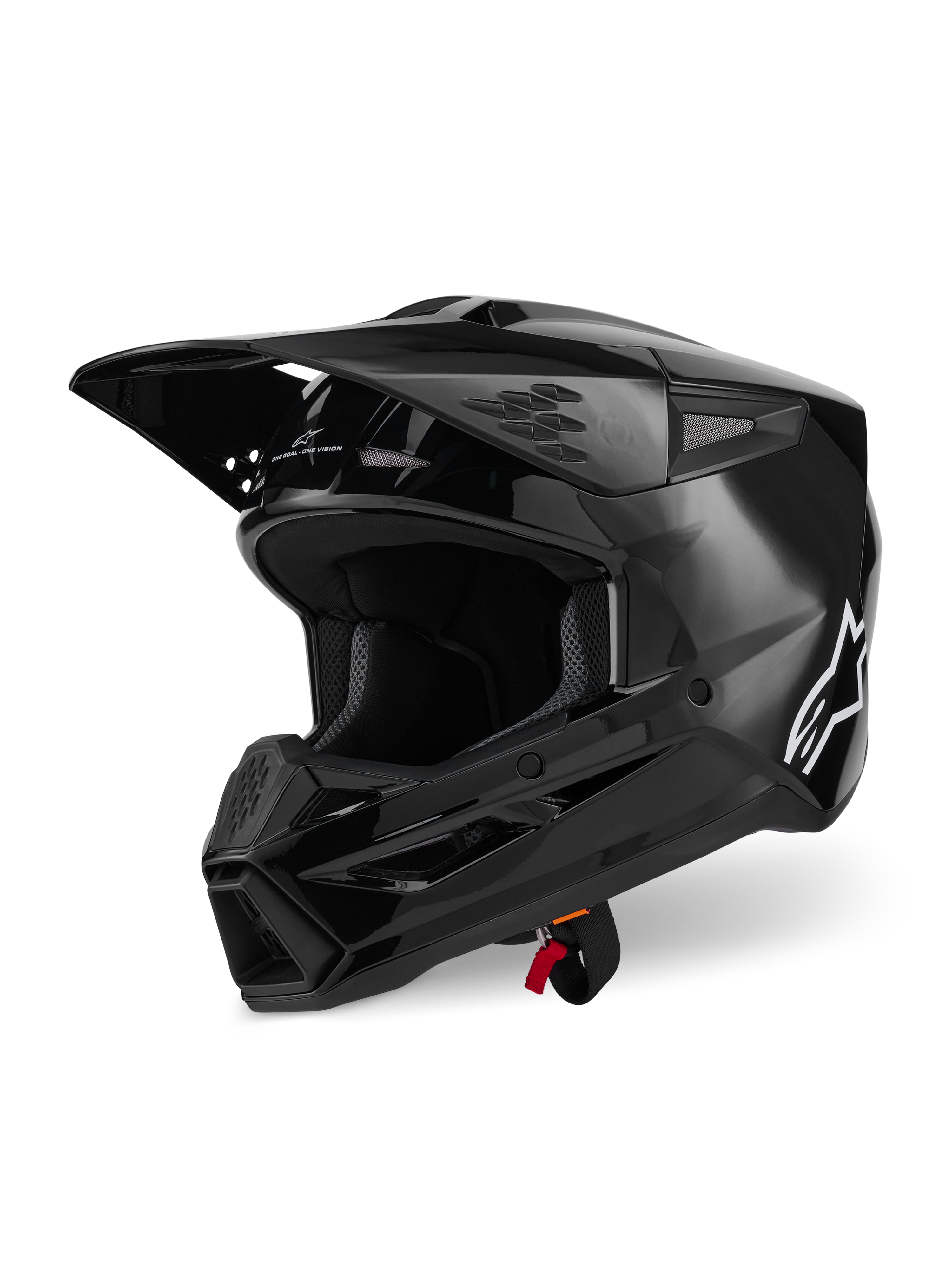Alpinestars S-M3 Solid helm ECE 22.06, motorcrosshelm, glanzend zwart, voorzien van een thermo-geïnjecteerde schaal, verstelbaar vizier en meerdere ventilatieopeningen, strak aerodynamisch ontwerp voor off-road racing