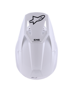 Alpinestars S-M3 Solid helm, White Glossy, motorcrosshelm, bovenaanzicht met zwart Alpinestars ster-logo en SM3-branding op de klep, strakke thermo-geïnjecteerde schaal met een glanzende afwerking, ECE 22.06 gecertificeerde off-road bescherming
