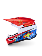 Alpinestars SM3 Falcon Junior ECE06, casque de motocross pour enfant, rouge, bleu et blanc, coque thermoplastique légère certifiée ECE 2206