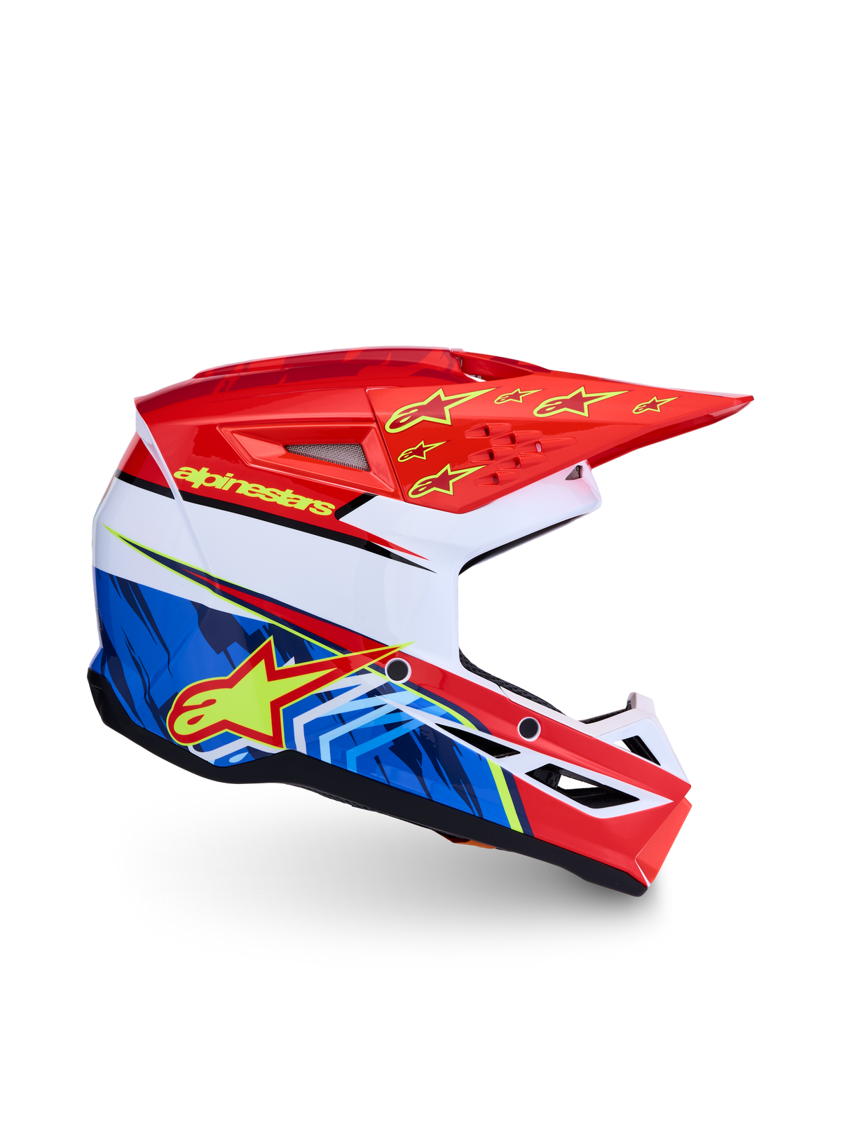 Alpinestars SM3 Falcon Junior ECE06, casque de motocross rouge et bleu pour enfant, certifié ECE 2206, coque légère.