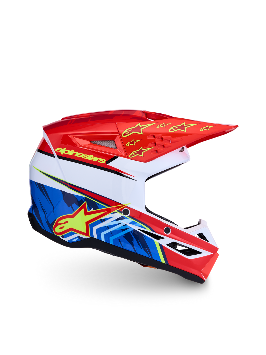 Alpinestars SM3 Falcon Junior ECE06, casque de motocross rouge et bleu pour enfant, certifié ECE 2206, coque légère.