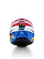 Casque Alpinestars SM3 Falcon Junior, motocross, rouge, blanc et bleu, certifié ECE 2206, graphique de faucon boxeur au dos