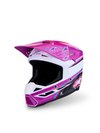 Alpinestars Jeugd SM3 Falcon helm, motorcrosshelm voor kinderen, paars en wit met roze details, ECE-gecertificeerd.