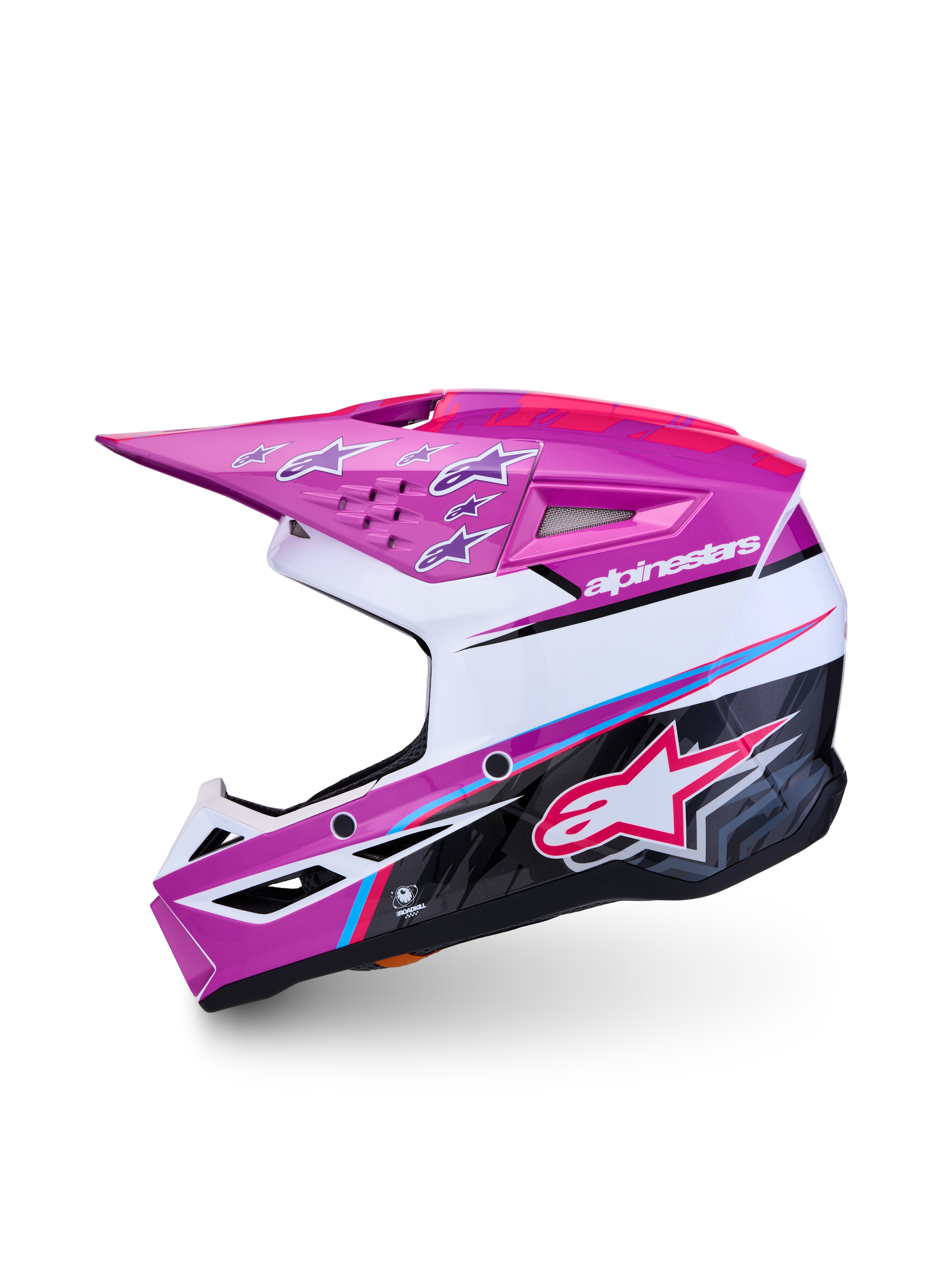 Alpinestars jeugd SM3 Falcon helm ECE06, motorcrosshelm, paars en wit, ECE 22.06-gecertificeerd, glanzende schaal
