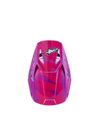 Alpinestars Jeugd SM3 Falcon helm, roze en paarse motorcrosshelm, ECE06-gecertificeerd met witte ster-graphics.