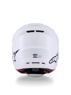 Alpinestars S-M7 Solid Helmet ECE 22.06, Motocross Helmet, White Glossy, aerodynamic multi-layer composite shell, featuring a 20-port ventilation system and adjustable visor, sleek off-road racing design