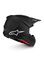 Alpinestars S-M7 Solid Helm ECE06, matzwarte motocrosshelm met wit sterlogo en aerodynamisch ontwerp.