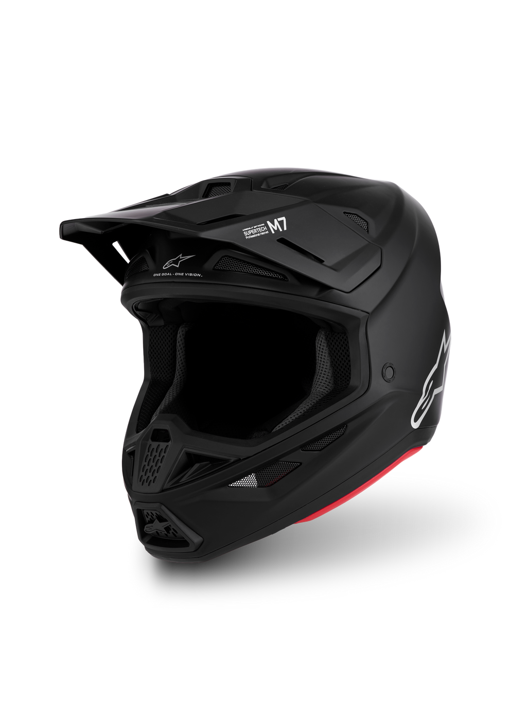 Alpinestars S-M7 Solid helm ECE06, mat zwarte motorcrosshelm, aerodynamische schaal, ECE 22.06-gecertificeerd