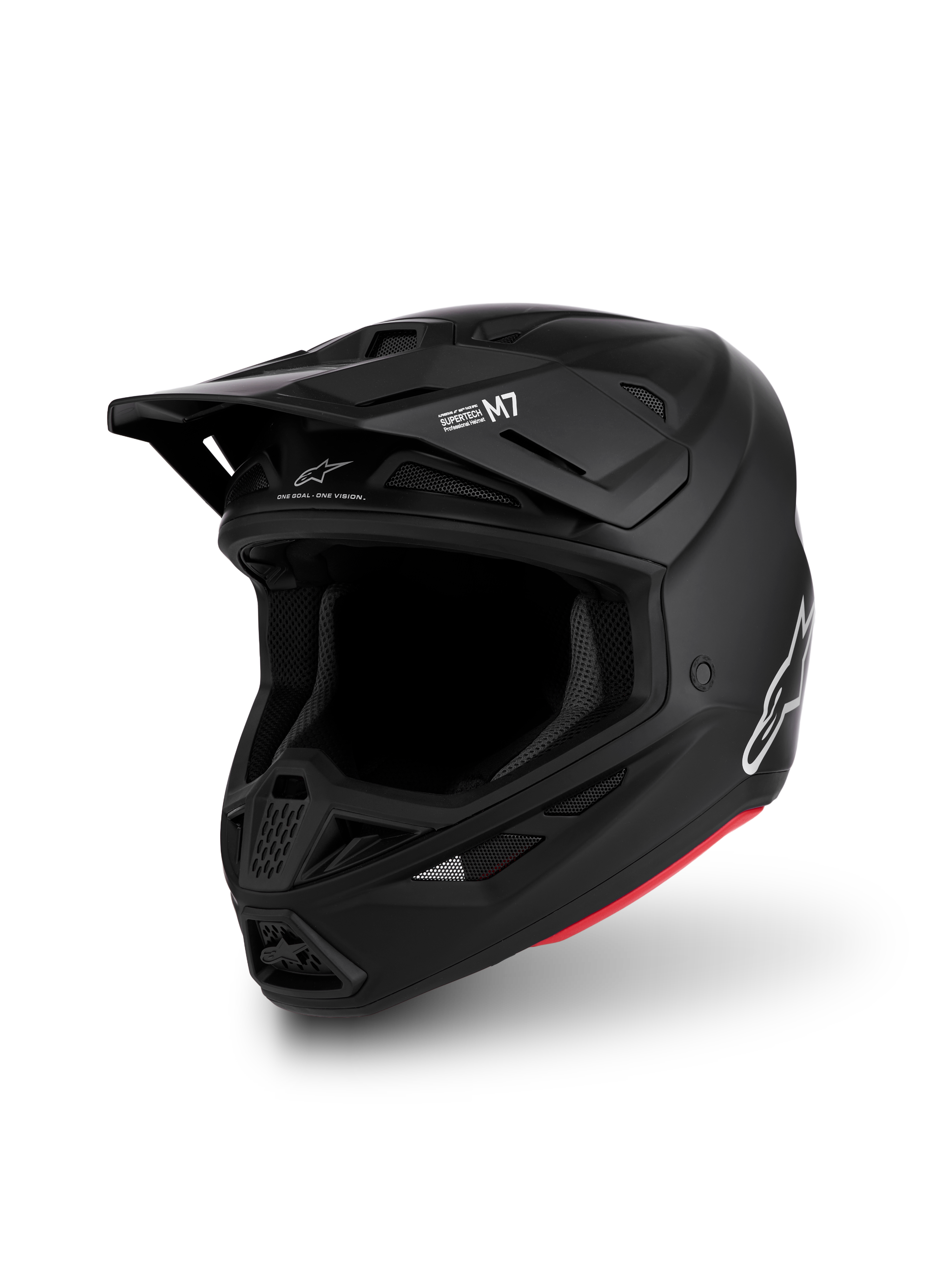 Alpinestars S-M7 Solid helm ECE06, mat zwarte motorcrosshelm, aerodynamische schaal, ECE 22.06-gecertificeerd