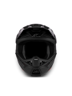 Alpinestars S-M7 Solid helm ECE06, matzwarte motorcrosshelm met aerodynamische schaal en ventilatie.