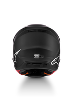 Alpinestars S-M7 Solid helm, mat zwarte motocrosshelm achteraanzicht, maat M, ECE 22.06-gecertificeerd