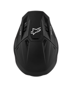 Alpinestars S-M7 Solid helm ECE06, aerodynamische motocrosshelm, mat zwart met wit logo, ECE 22.06 gecertificeerd.