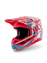 Casque Alpinestars S-M7 Beast Coast, finition gris et orange mat, design aérodynamique pour motocross et tout-terrain.