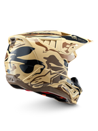 Alpinestars S-M5 Mineral helm, motocrosshelm in bruine kangoeroe camouflage, ECE 22.06-gecertificeerd voor off-road rijden.