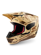 Alpinestars S-M5 Mineral helm, motocrosshelm voor terreinrijden, donkerbruine camo, ECE 22.06-gecertificeerd.