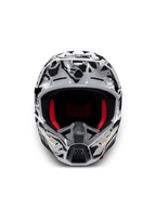 Alpinestars S-M5 Mineral Helm, Motocross-Helm in Grau und Schwarz, ECE 22.06 zertifiziert mit rotem Innenfutter.