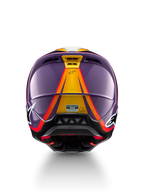 Alpinestars S-M5 Sail helm, motocrosshelm, maat M, paars en geel, ECE 22.06-gecertificeerd, achteraanzicht