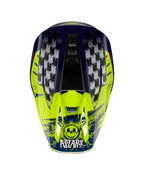 Alpinestars S-M5 Rash helm, motorcrosshelm voor off-road, donkerblauw en fluogeel, met geblokte graphics en Astars-schedellogo, ECE-gecertificeerd