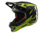 Alpinestars Missile Tech-Air Fullface-Helm, MTB-Downhill-Helm, Schwarz und Gelb Fluo Glänzend, mit 22 Belüftungsöffnungen, 'ASTARS' und 'MISSILE TECH' Schriftzügen, rote Innenpolsterung, glänzendes aerodynamisches Design