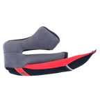 Alpinestars Supertech R10 Regular Wangenpolster, Ersatzteil für die rechte Seite eines Motorradhelms, graue Soft-Touch-Polsterung mit schwarzen und roten Akzenten, mit einer roten ERS Emergency Release System Zuglasche