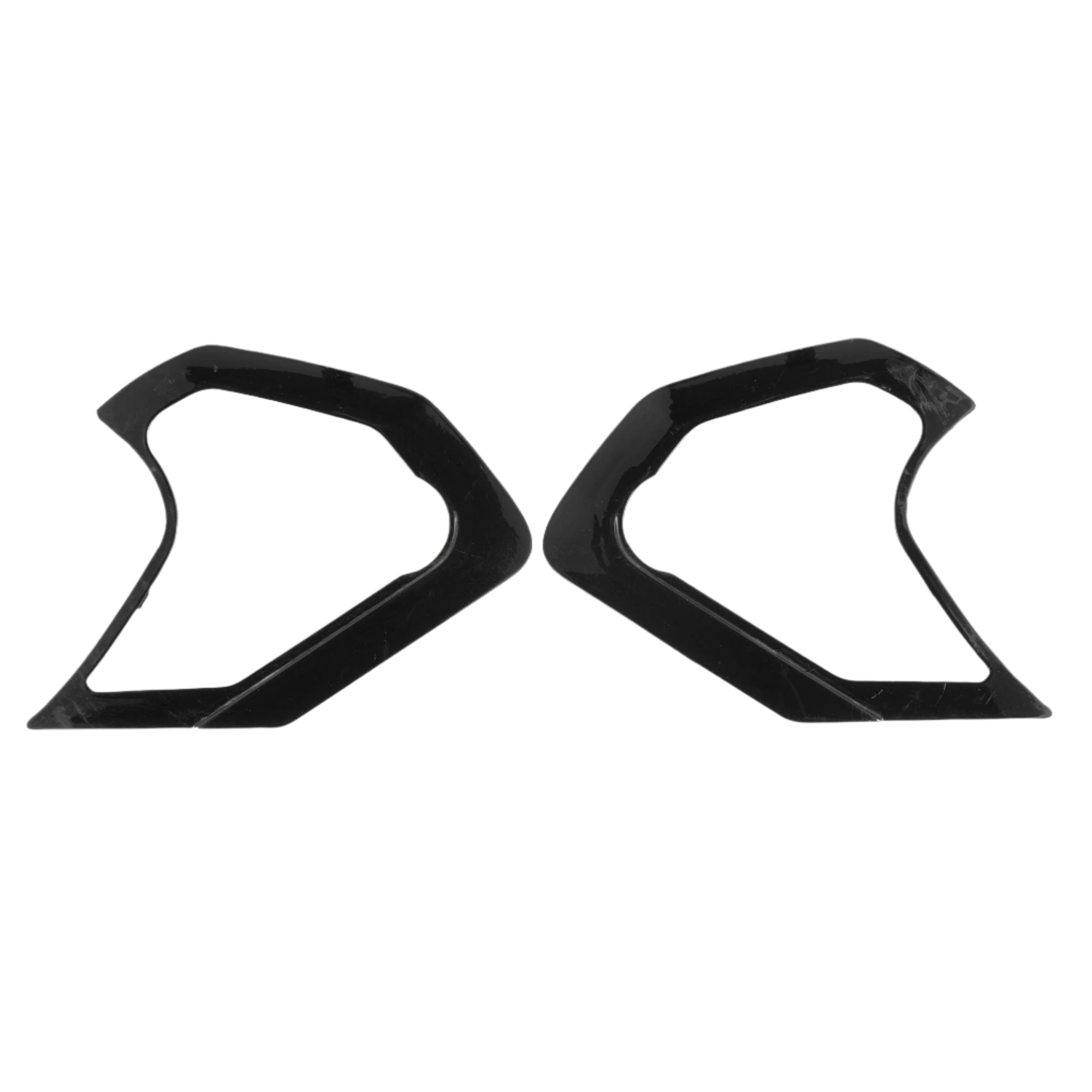 Alpinestars Supertech R10 Visiermechanismusabdeckung, Schwarz glänzend, Paar Kunststoff-Ersatzkomponenten für den Visiermechanismus, geometrische Form mit Ausschnitten, offizielles Ersatzteil für S-R10 Helme