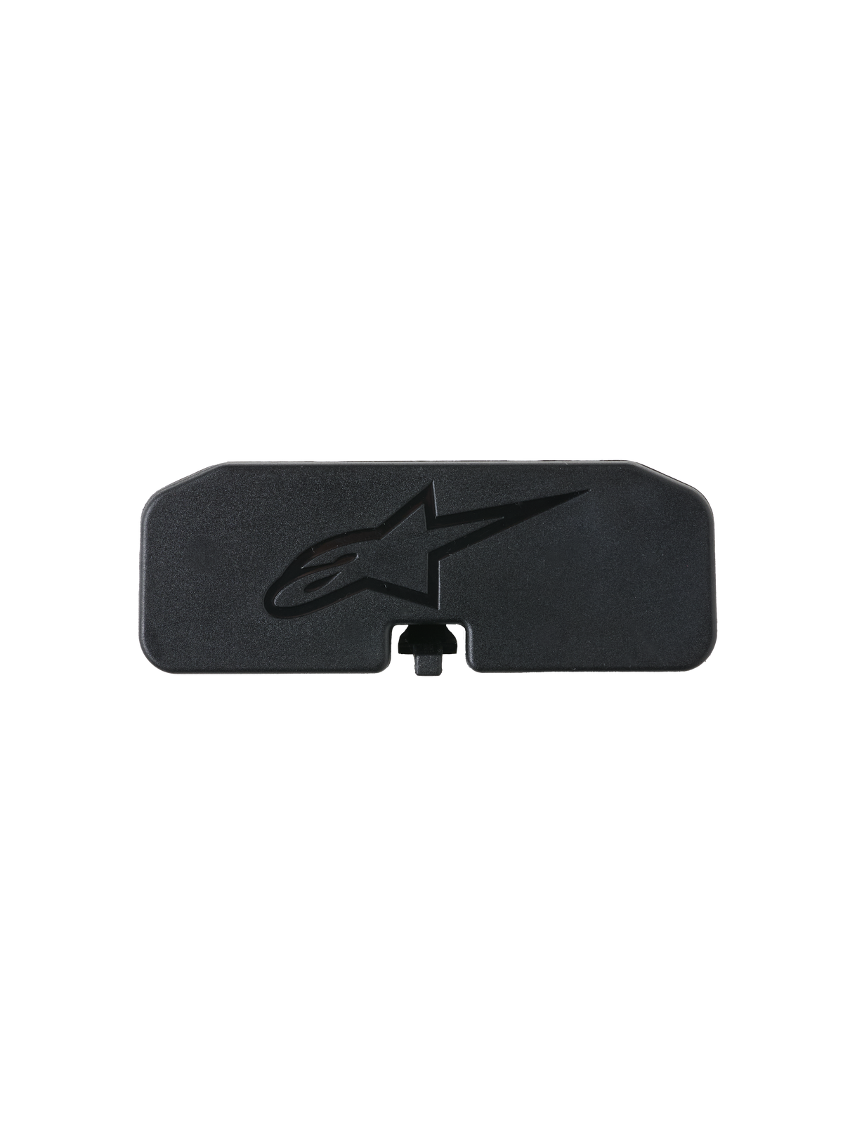 Alpinestars S-R7 Communication System Rear Cover, schwarze Abdeckung für Motorradhelme, Ersatzteil mit geprägtem Astar-Logo aus Polycarbonat
