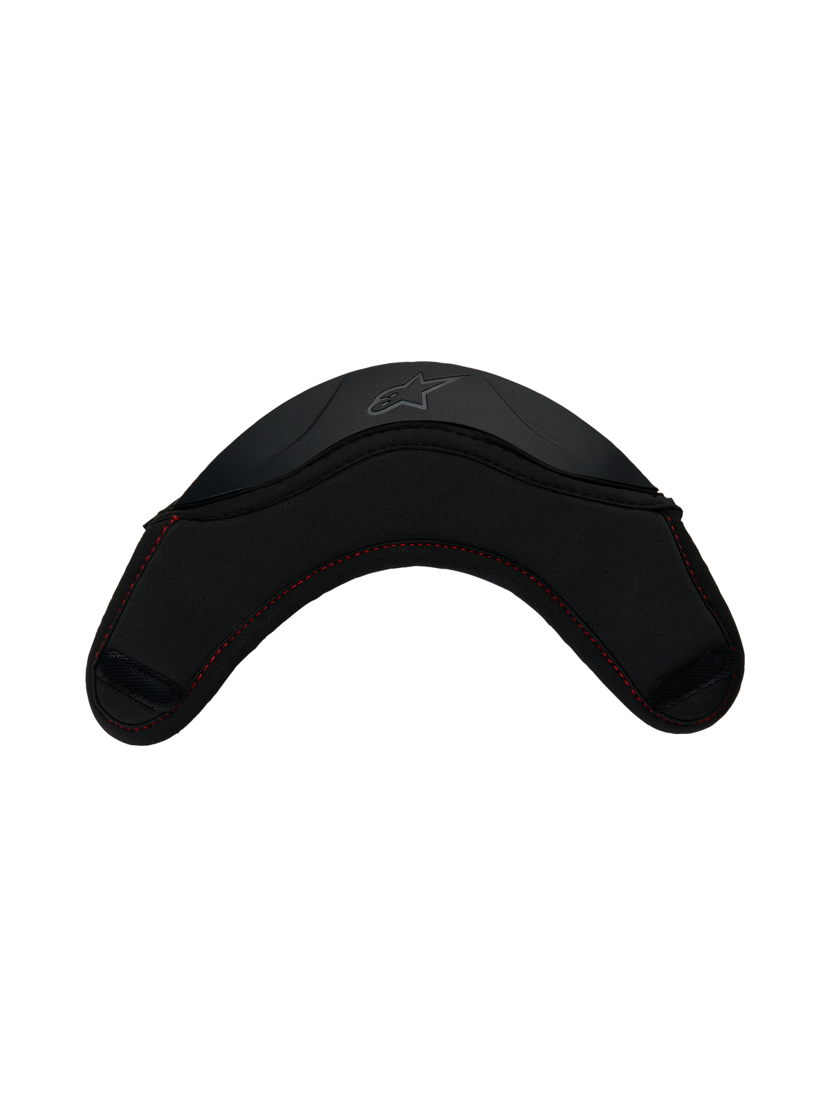 Alpinestars S-R7 kinbeschermer, motorracinghelm-accessoire, zwart met rode stiksels en TPU-constructie