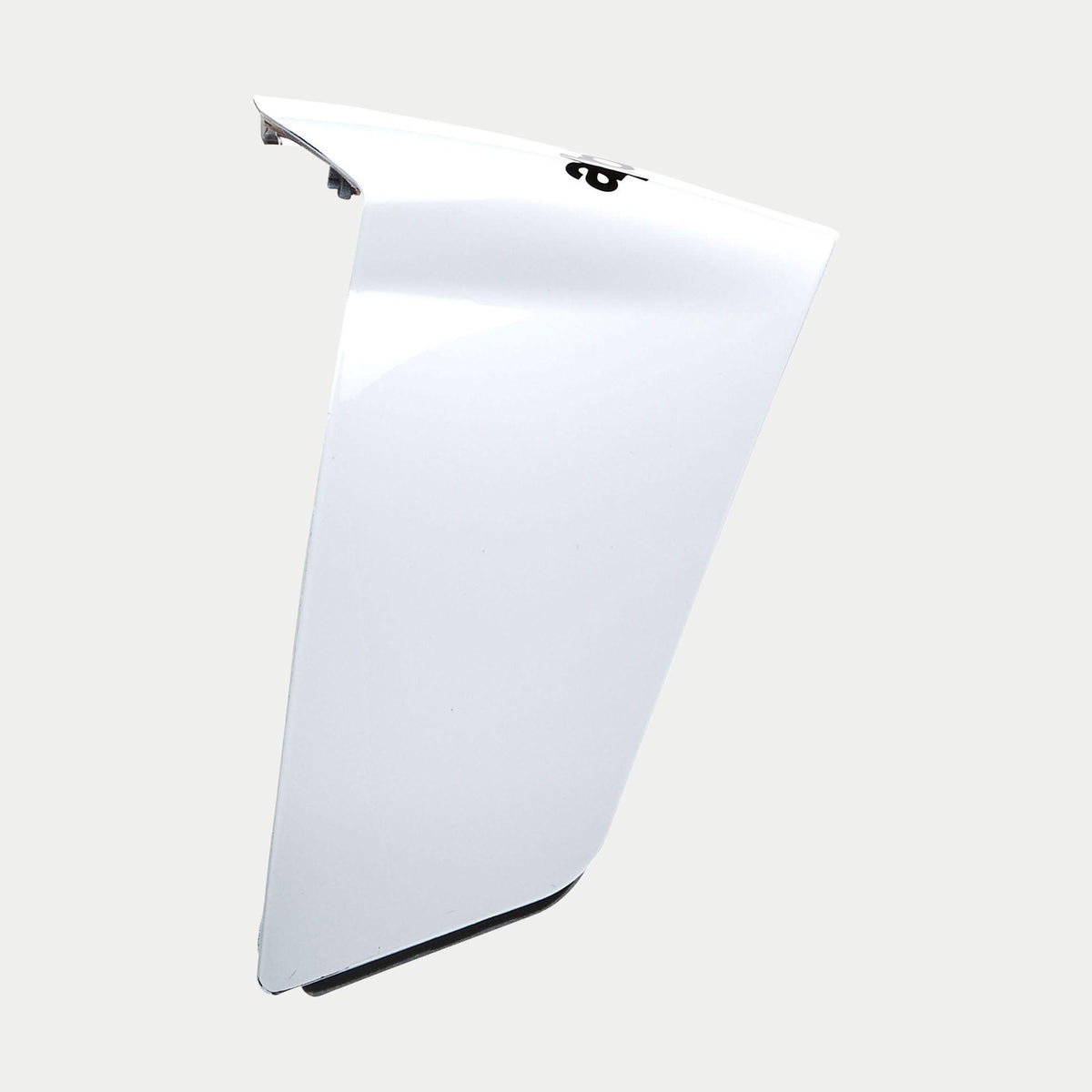 Alpinestars Supertech R10 Solid Race Spoiler, accessoire pour casque, blanc uni brillant, composant aérodynamique de rechange pour casques S-R10, profil courbé élégant avec finition brillante et détail du logo noir