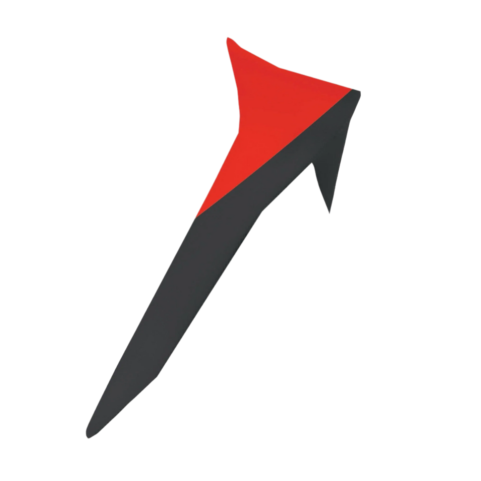 Alpinestars Supertech R10 Element Standard Spoiler, accessoire pour casque de moto, noir et rouge vif, design aérodynamique épuré avec un profil d'ailette pointu