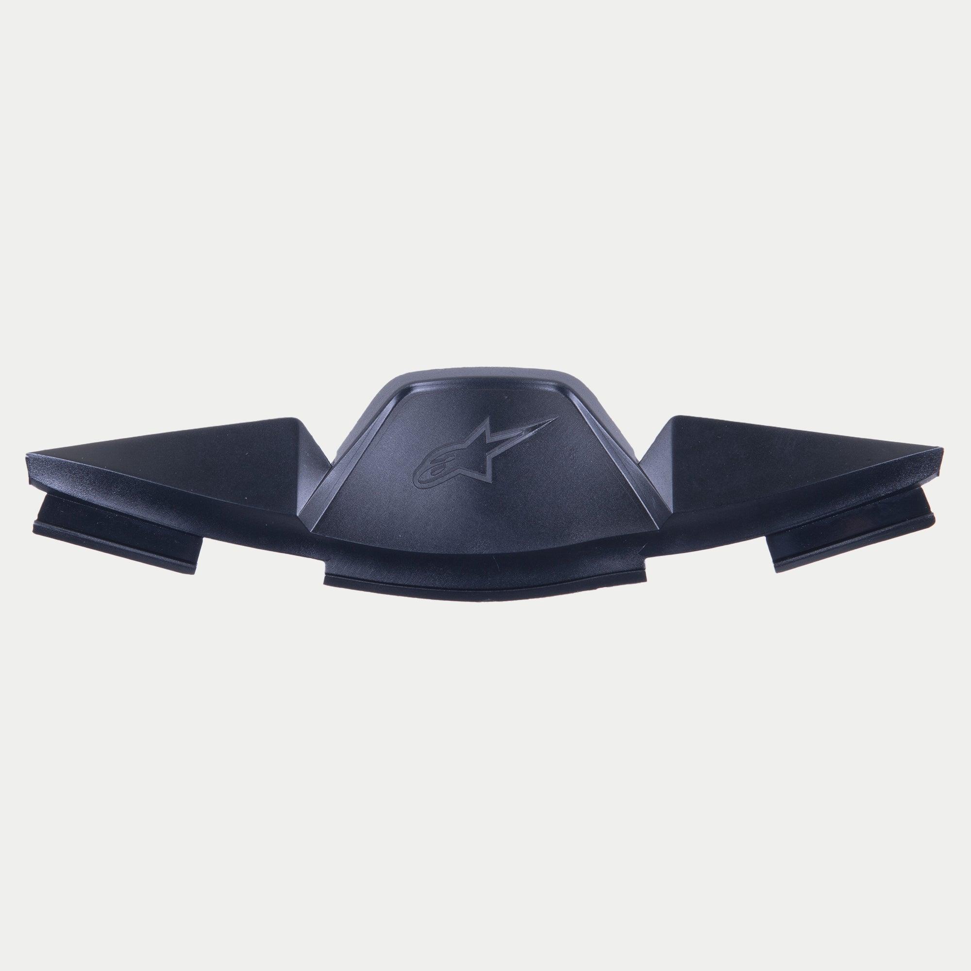 Alpinestars Supertech R10 Atemabweiser, Schwarzes Helmzubehör, mit geprägtem Stern-Logo und kantigem geometrischem Design zur Luftstromsteuerung und Reduzierung von Visierbeschlag